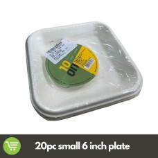 10 ON DISPOSABLE WHITE SMALL PLATES 6 INCHES